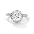 2 Carat Round Cut Lab Grown Diamond Engagement Ring in Rose Gold – Floral Halo | Luzora Jewels