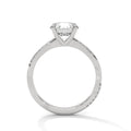 2 Carat Round Cut Lab Created Diamond Twisted Pavé Solitaire Engagement Ring – Side View | Luzora Jewels