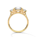 2.5 Carat Round Cut Lab Grown Diamond Engagement Ring in White Gold – Three-Stone | Luzora Jewels