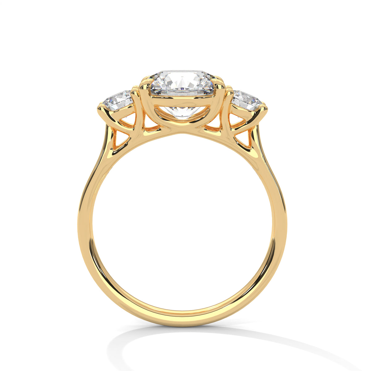 2.5 Carat Round Cut Lab Grown Diamond Engagement Ring in White Gold – Three-Stone | Luzora Jewels