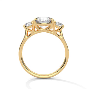 2.5 Carat Round Cut Lab Grown Diamond Engagement Ring in White Gold – Three-Stone | Luzora Jewels