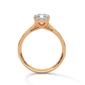 2 Carat Radiant Cut Lab Grown Diamond Engagement Ring on Hand – Pavé Band | Luzora Jewels