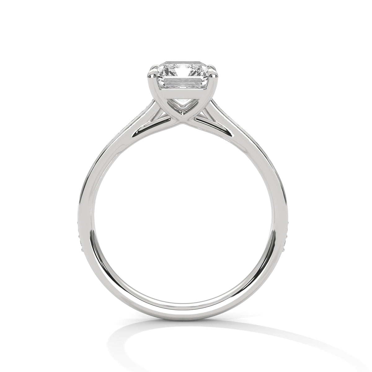 2 Carat Radiant Cut Lab Grown Diamond Engagement Ring in Rose Gold – Pavé Band | Luzora Jewels