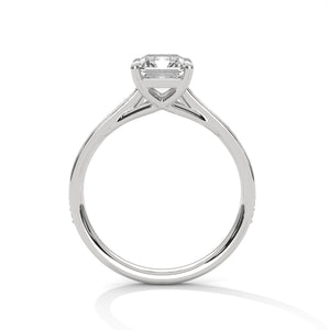 2 Carat Radiant Cut Lab Grown Diamond Engagement Ring in Rose Gold – Pavé Band | Luzora Jewels