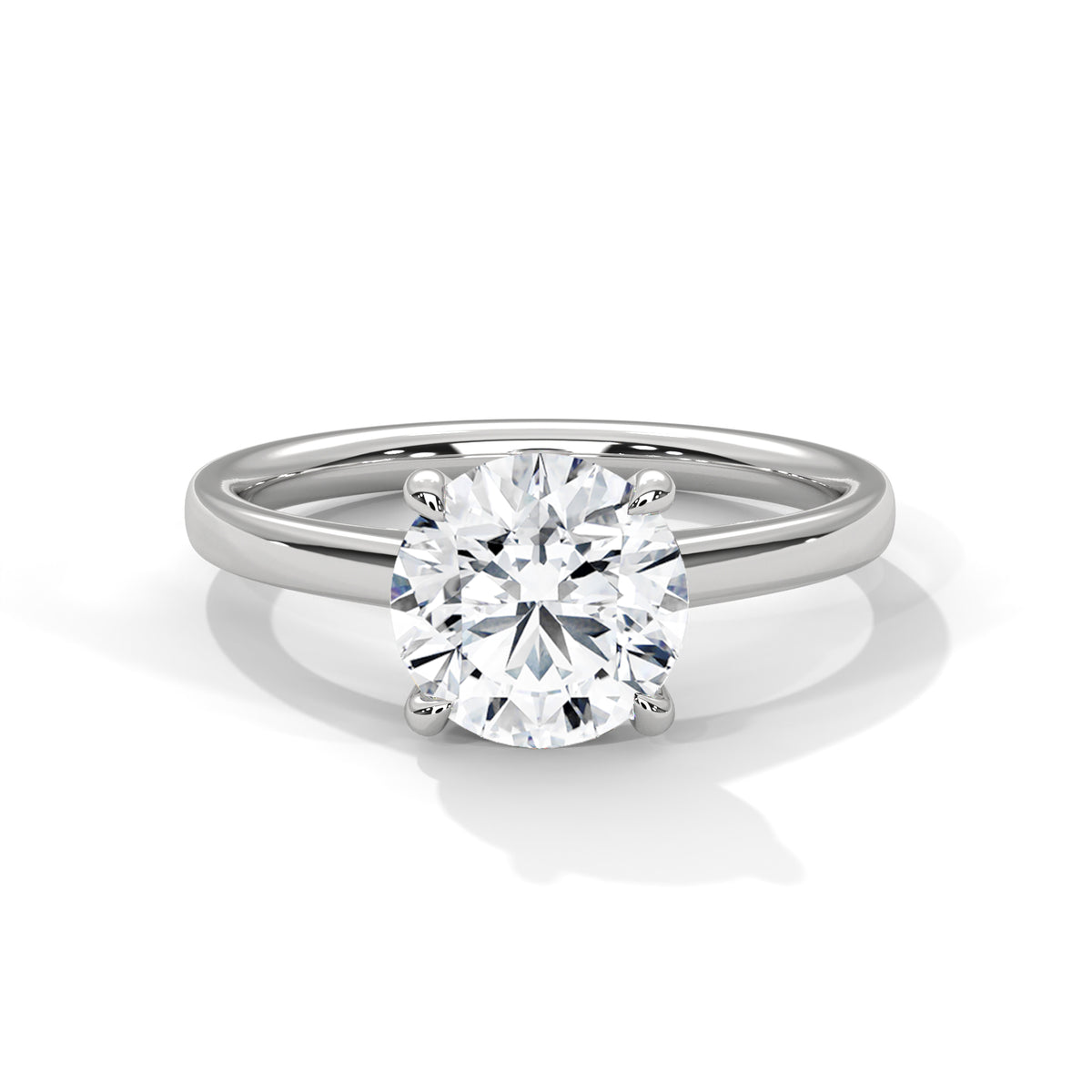 2 Carat Round Cut Lab Grown Diamond Engagement Ring on Hand – Classic Solitaire | Luzora Jewels