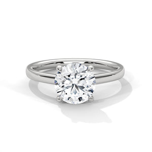 2 Carat Round Cut Lab Grown Diamond Engagement Ring on Hand – Classic Solitaire | Luzora Jewels