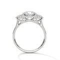 2.5 Carat Round Cut Lab Grown Diamond Engagement Ring in Yellow Gold – Three-Stone | Luzora Jewels