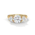 2.5 Carat Round Cut Lab Grown Diamond Engagement Ring in Rose Gold – Three-Stone | Luzora Jewels