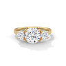2.5 Carat Round Cut Lab Grown Diamond Engagement Ring in Rose Gold – Three-Stone | Luzora Jewels