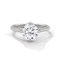 2 Carat Round Cut Lab Created Diamond Tulip Gallery Solitaire Engagement Ring – Side View | Luzora Jewels