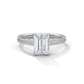 2 Carat Radiant Cut Lab Grown Diamond Engagement Ring in Yellow Gold – Pavé Band | Luzora Jewels