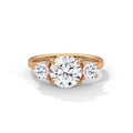 2.5 Carat Round Cut Lab Grown Diamond Engagement Ring in White Gold – Three-Stone | Luzora Jewels