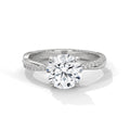 2 Carat Round Cut Lab Grown Diamond Engagement Ring in Rose Gold – Twisted Pavé Solitaire | Luzora Jewels