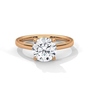 2 Carat Round Cut Lab Grown Diamond Engagement Ring in Rose Gold – Classic Solitaire | Luzora Jewels