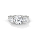 2.5 Carat Round Cut Lab Grown Diamond Engagement Ring on Hand – Three-Stone | Luzora Jewels