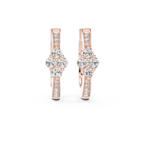 Round Lab Grown Diamond Cluster Hoop Earrings