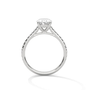 1.75 Carat Oval Cut Lab Grown Diamond Engagement Ring in Rose Gold – Pavé Band Solitaire | Luzora Jewels