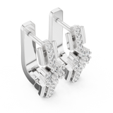 Lab Grown Diamond Flower Cluster Huggie Earrings
