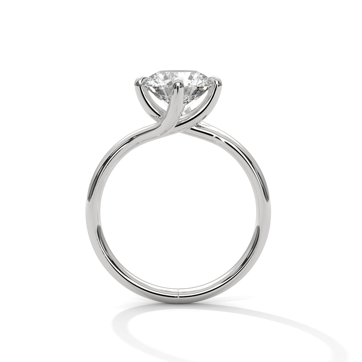 2 Carat Round Cut Lab Grown Diamond Engagement Ring in Rose Gold – Twisted Band Solitaire | Luzora Jewels