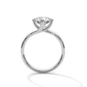 2 Carat Round Cut Lab Grown Diamond Engagement Ring in Rose Gold – Twisted Band Solitaire | Luzora Jewels