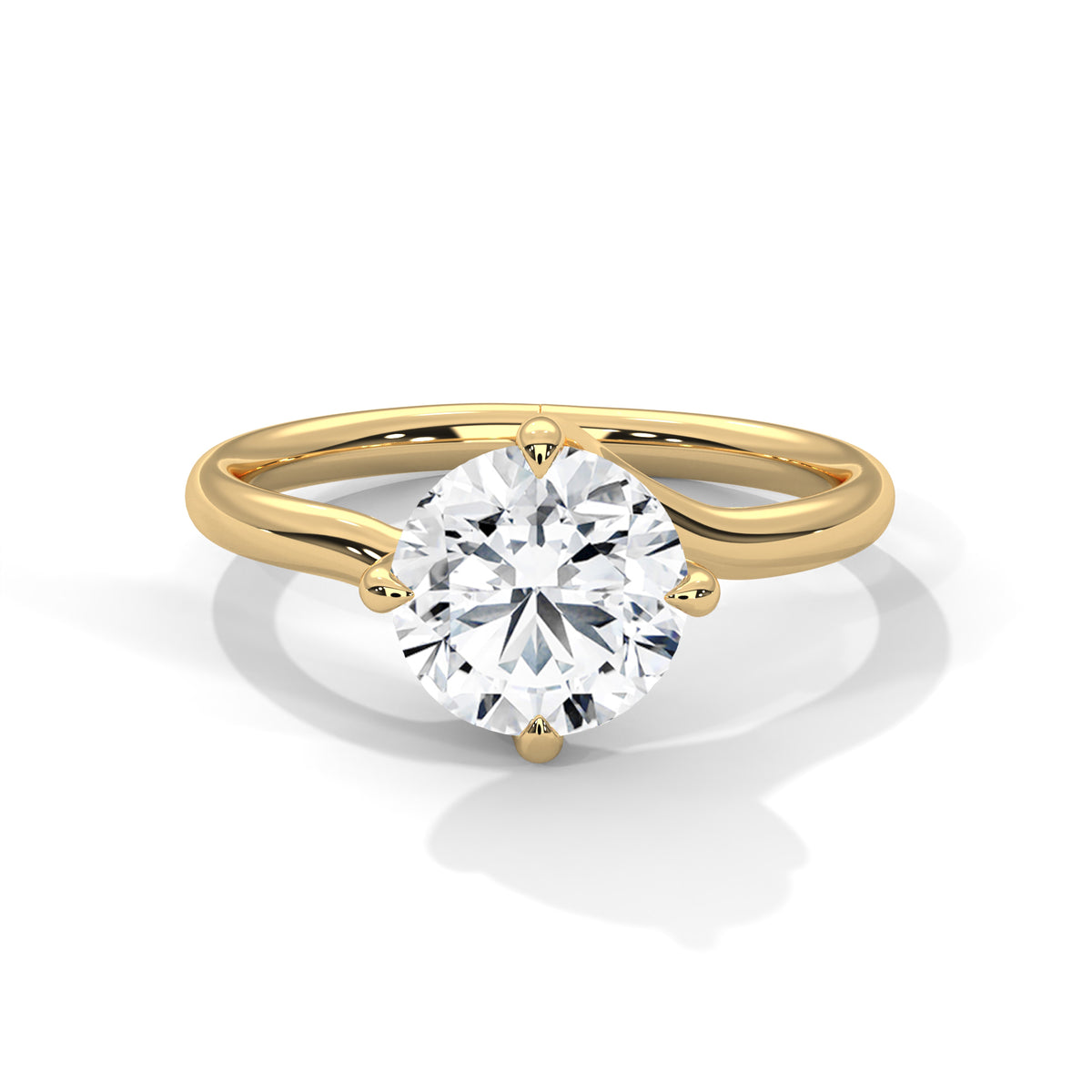 2 Carat Round Cut Lab Grown Diamond Engagement Ring in Rose Gold – Twisted Band Solitaire | Luzora Jewels
