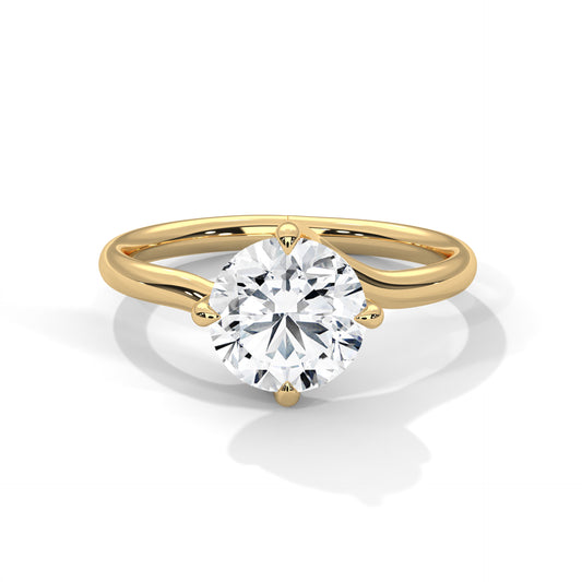 2 Carat Round Cut Lab Grown Diamond Engagement Ring in Rose Gold – Twisted Band Solitaire | Luzora Jewels
