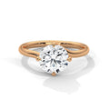 2 Carat Round Cut Lab Grown Diamond Engagement Ring in Yellow Gold – Twisted Band Solitaire | Luzora Jewels
