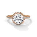 2 Carat Round Cut Lab Grown Diamond Ring for Women – Halo Close-Up | Luzora Jewels