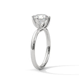 2 Carat Round Cut Lab Created Diamond Twisted Band Solitaire Engagement Ring – Side View | Luzora Jewels