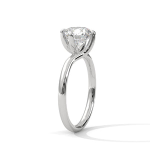2 Carat Round Cut Lab Created Diamond Twisted Band Solitaire Engagement Ring – Side View | Luzora Jewels