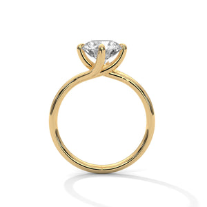 2 Carat Round Cut Lab Grown Diamond Engagement Ring in White Gold – Twisted Band Solitaire | Luzora Jewels