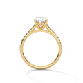 1.75 Carat Oval Cut Lab Grown Diamond Engagement Ring in Yellow Gold – Pavé Band Solitaire | Luzora Jewels