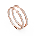 Rose gold lab grown diamond inside out hoop earrings, side view