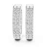 White gold 0.72 ct lab grown diamond two row pave huggie hoop earrings, front view