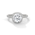 2 Carat Round Cut Lab Grown Diamond Engagement Ring on Hand – Cushion Halo | Luzora Jewels
