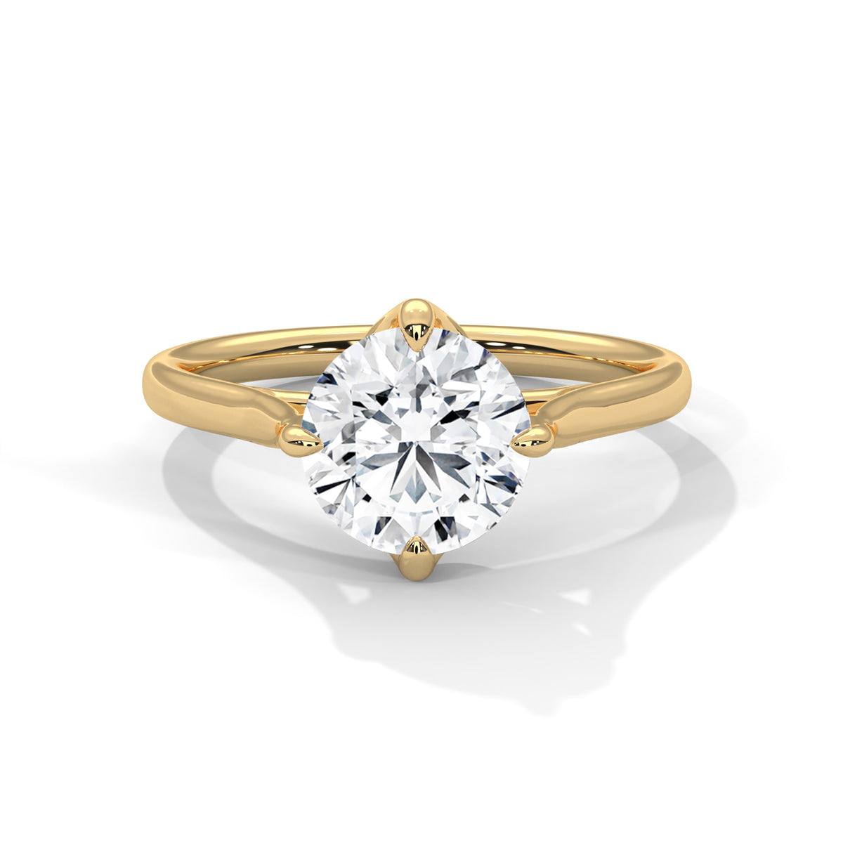 2 Carat Round Cut Lab Grown Diamond Engagement Ring on Hand – Tulip Gallery Solitaire | Luzora Jewels