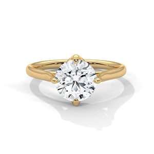 2 Carat Round Cut Lab Grown Diamond Engagement Ring on Hand – Tulip Gallery Solitaire | Luzora Jewels