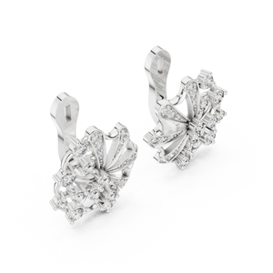 Lab Grown Diamond Fan Cluster Stud Earrings