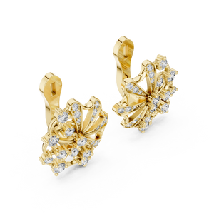 Lab Grown Diamond Fan Cluster Stud Earrings