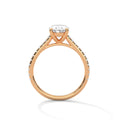 1.75 Carat Oval Cut Lab Grown Diamond Engagement Ring in White Gold – Pavé Band Solitaire | Luzora Jewels