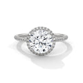 2 Carat Round Cut Lab Grown Diamond Engagement Ring on Hand – Halo | Luzora Jewels