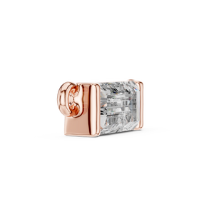 Rose gold bezel-set baguette lab-grown diamond pendant necklace charm