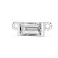 0.31 CT Baguette-Cut Lab-Grown Diamond Bezel Pendant in White gold