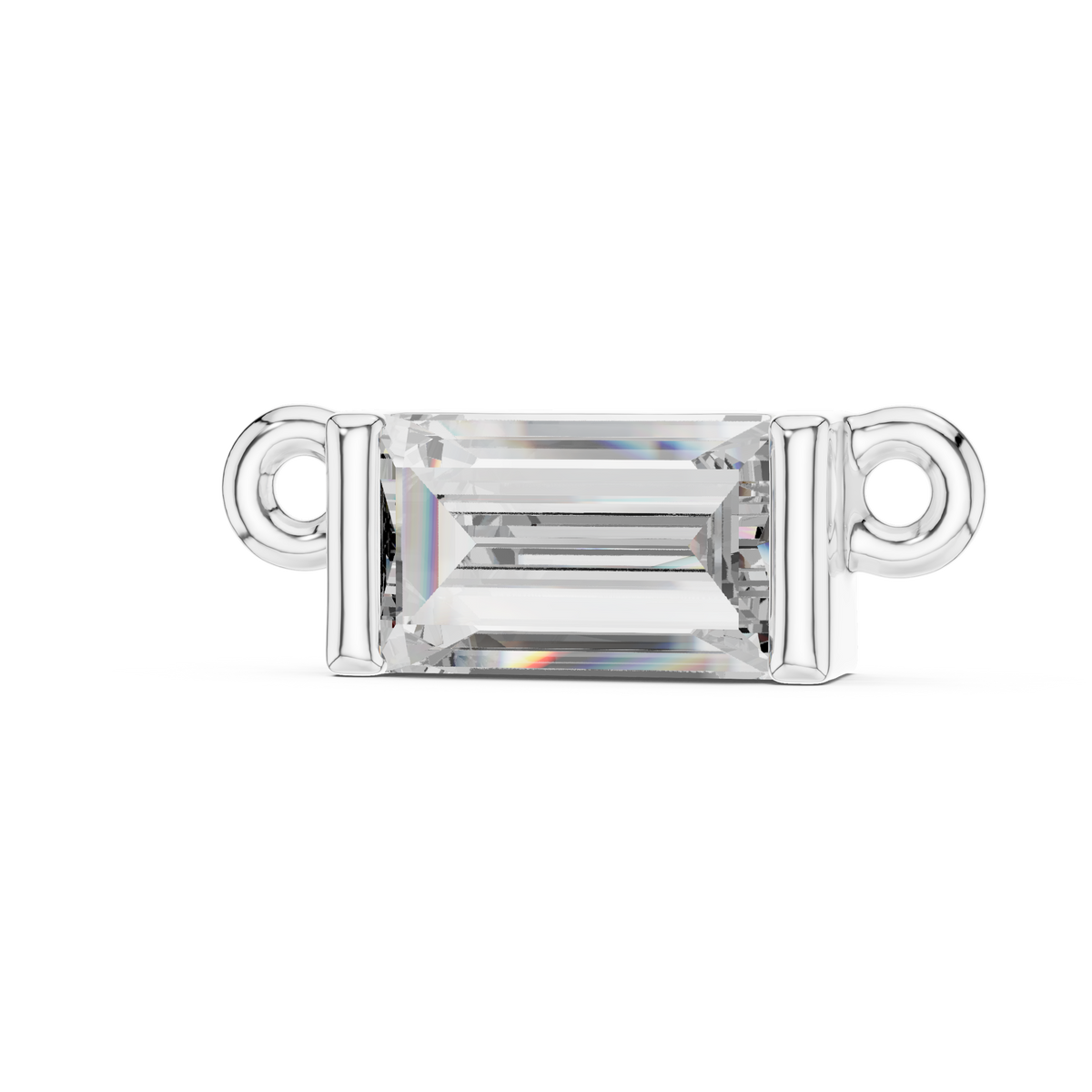 0.31 CT Baguette-Cut Lab-Grown Diamond Bezel Pendant in White gold