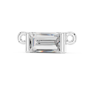 0.31 CT Baguette-Cut Lab-Grown Diamond Bezel Pendant in White gold
