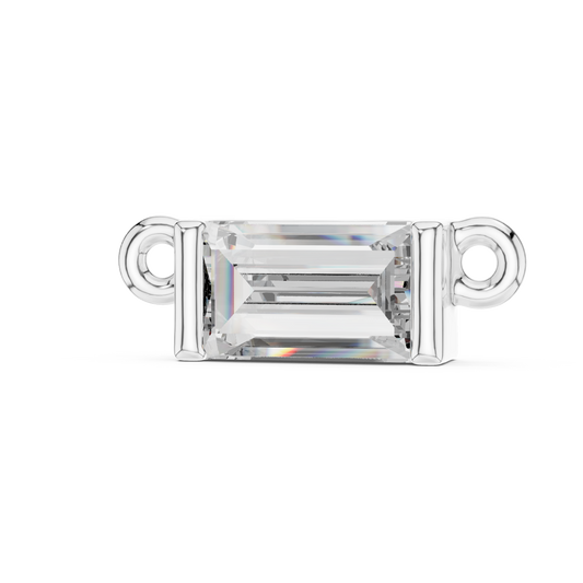 0.31 CT Baguette-Cut Lab-Grown Diamond Bezel Pendant in White gold