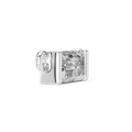 0.31 CT Baguette-Cut Lab-Grown Diamond Bezel Pendant in White gold.