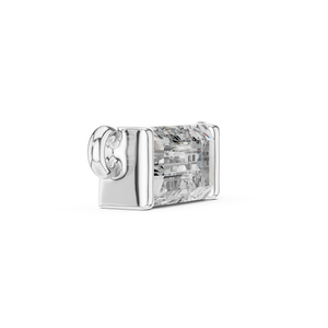 0.31 CT Baguette-Cut Lab-Grown Diamond Bezel Pendant in White gold.