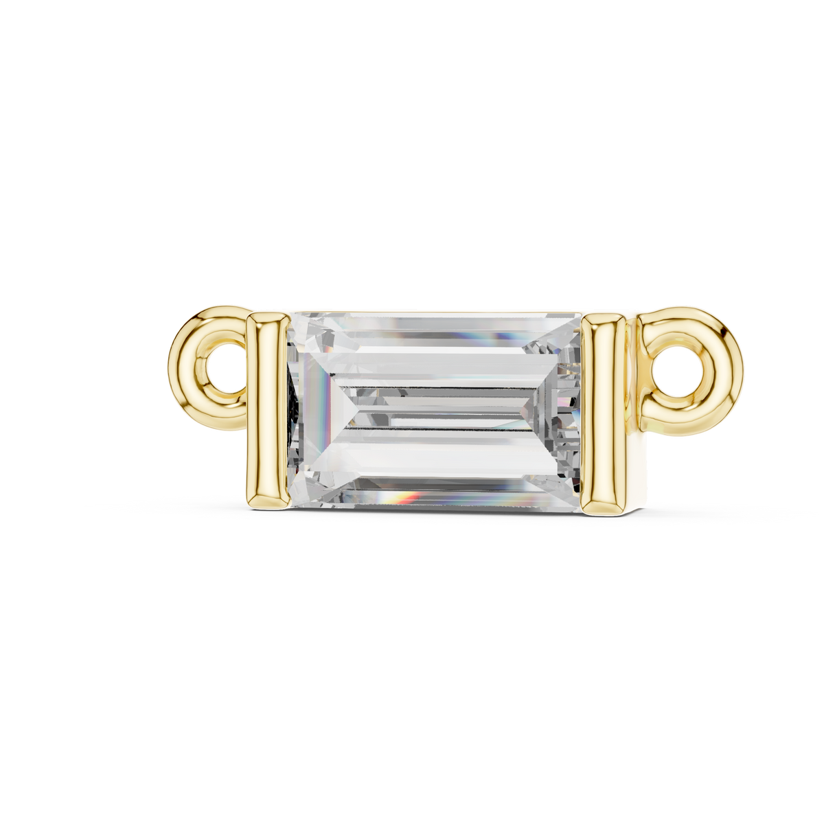 0.31 CT Baguette-Cut Lab-Grown Diamond Bezel Pendant in Gold