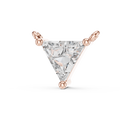 0.74 CT Trillion Cut Lab Grown Diamond Necklace in minimalist three-prong setting with polished side loops
